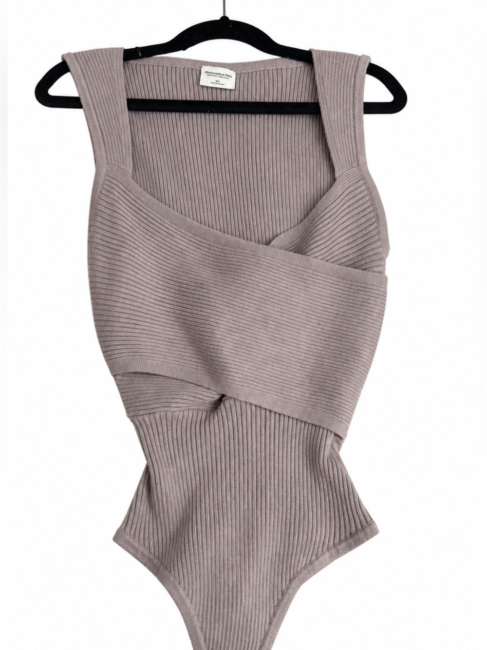 Abercrombie & Fitch Soft A&F Collection Ribbed Front Crossover Bodysuit, size XS